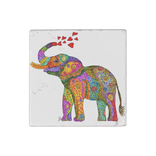 540x540 Cute And Colorful Elephant Magnet - Colorful Elephant Drawing