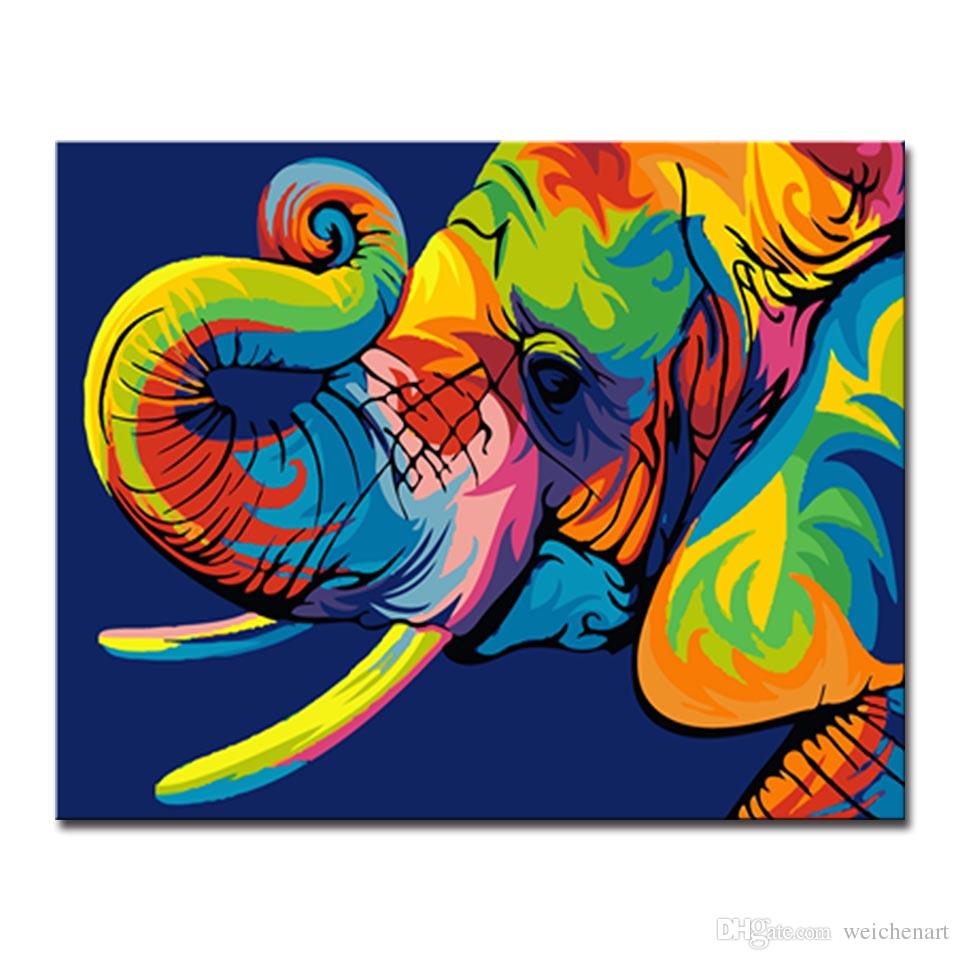 960x960 diy digit painting - Colorful Elephant Drawing