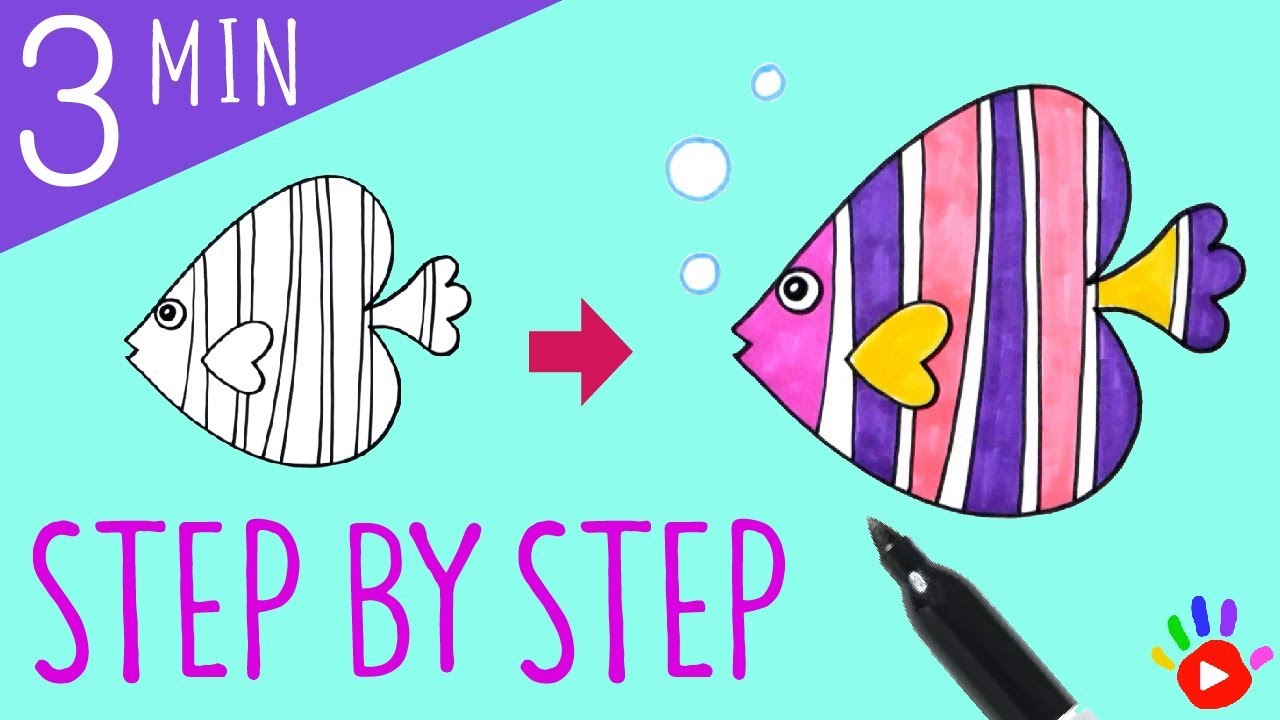 1280x720 How To Draw Pink Coral Fish Drawing Colorful Fish Fun Easy - Colorful Fish Drawing