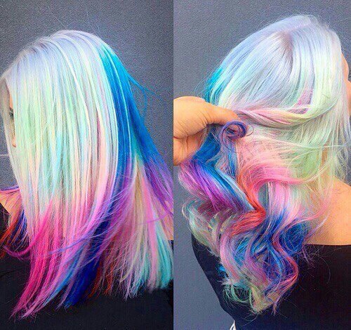500x470 Rainbow Hair - Colorful Hair Drawing Tumblr