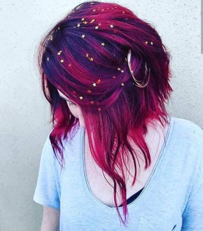 400x454 Short Dyed Hair Tumblr - Colorful Hair Drawing Tumblr