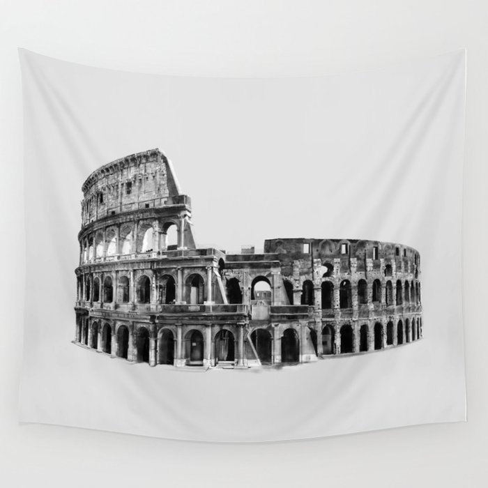 700x700 Colosseum Drawing Wall Tapestry - Colosseum Drawing
