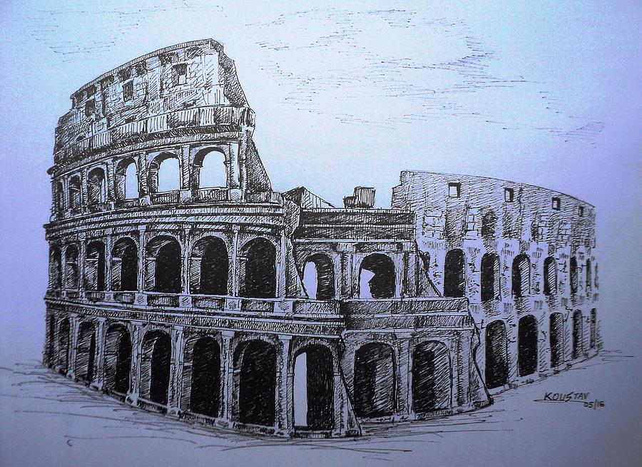 Colosseum Drawing at PaintingValley.com | Explore collection of ...