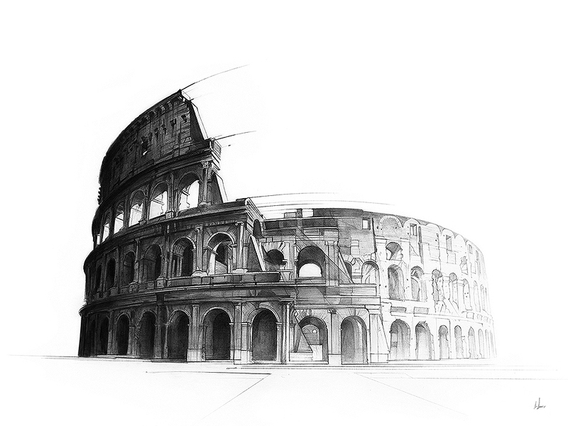 800x600 The Colosseum - Colosseum Drawing