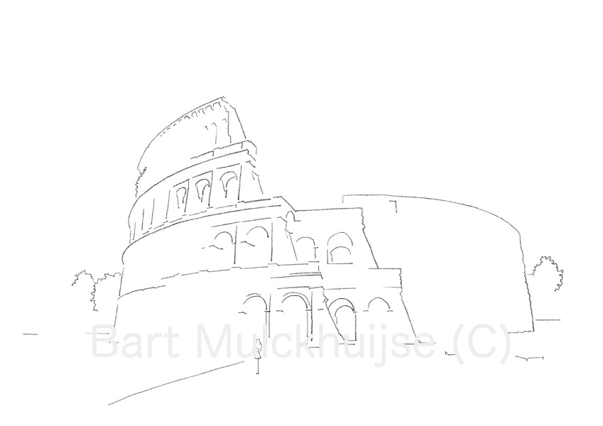 849x600 Download Print - Colosseum Rome Drawing