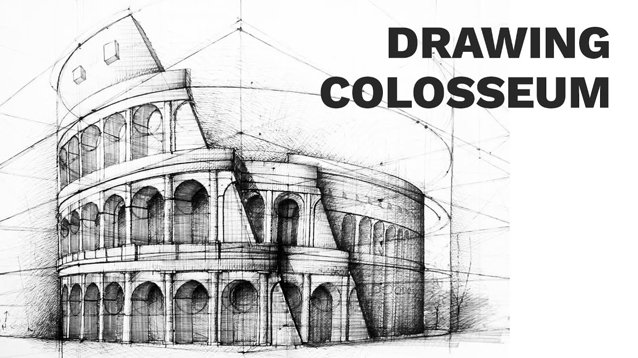 Colosseum Rome Drawing at PaintingValley.com | Explore collection of