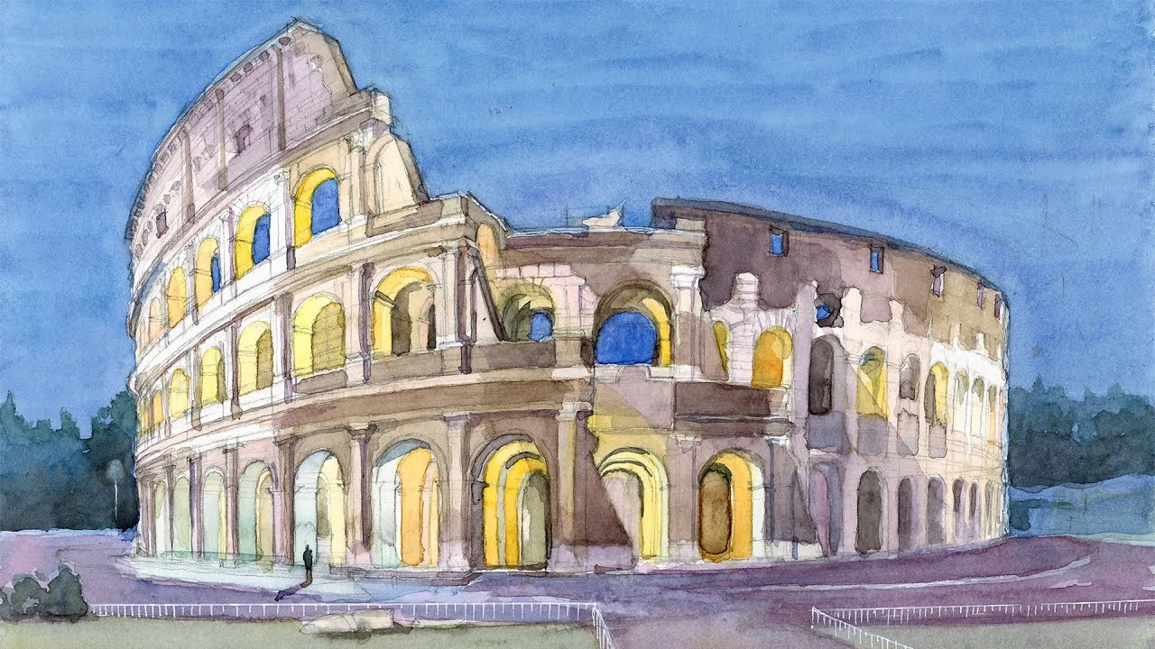 Rome Drawing ~ Colosseum Drawing Rome Ancient Roman Drawings ...