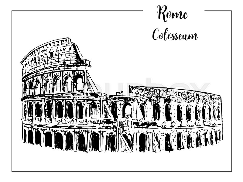 800x599 coliseum rome architectural symbol stock vector colourbox - Colosseum Rome Drawing