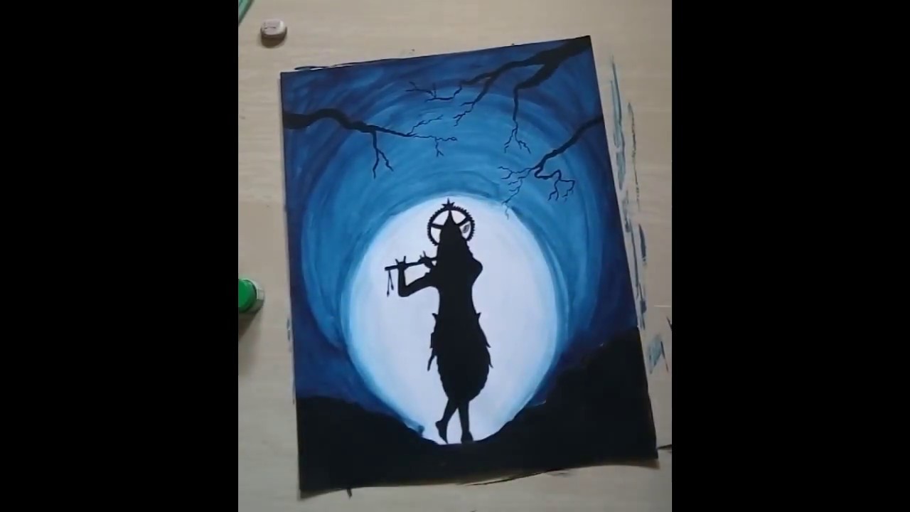 1280x720 Drawing Of Lord Krishna - Colour Drawing