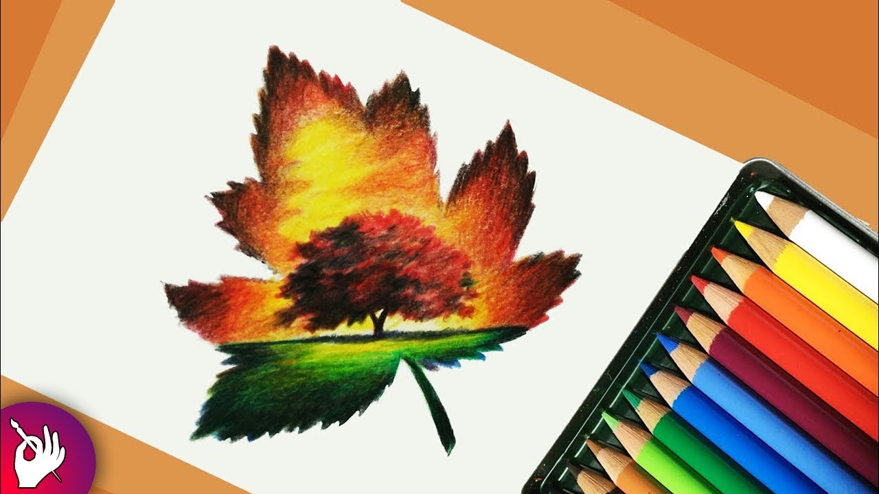 1280x720 Scenery Drawing With Pencil Colour - Colour Drawing