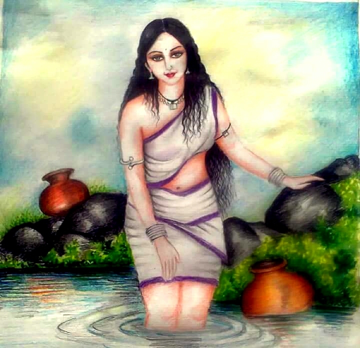 720x696 my old water colour drawing on ethnic beauty of indiaampquo - Colour Drawing