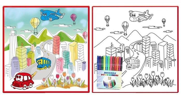 698x366 Fantastic Colour Drawing Mat Kids Colouring World Map X - Colour Drawing Images
