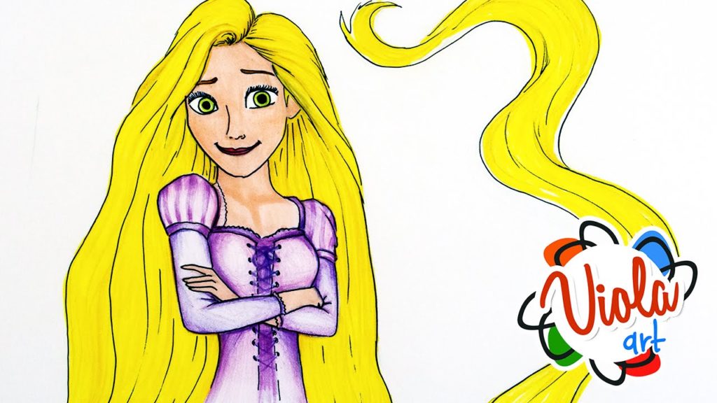 1024x576 How To Draw Rapunzel From Tangled Pencil Colour Drawing Tutorial - Colour Drawing Images