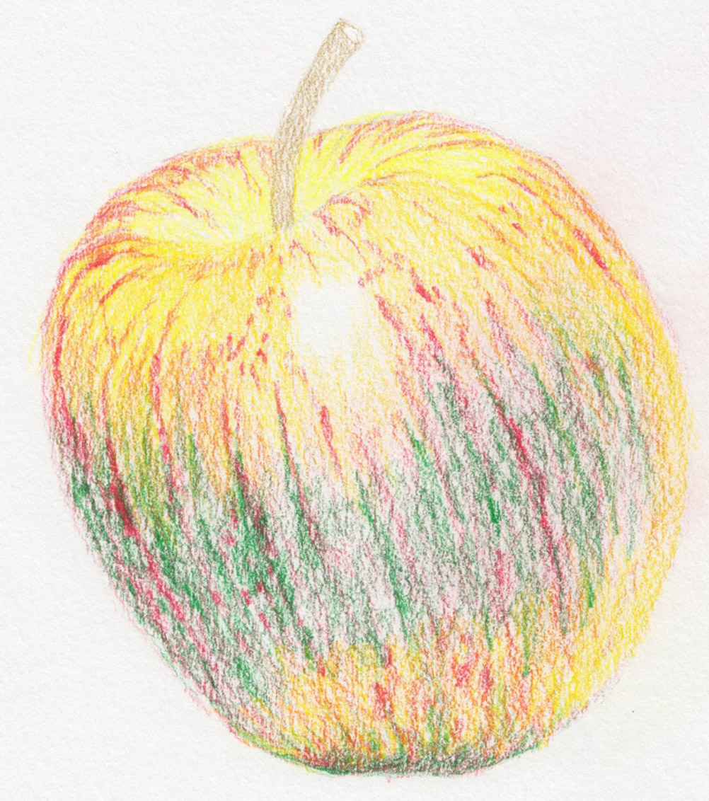 1002x1132 How To Draw A Juicy Apple Using Coloured Pencil - Colour Drawing Images