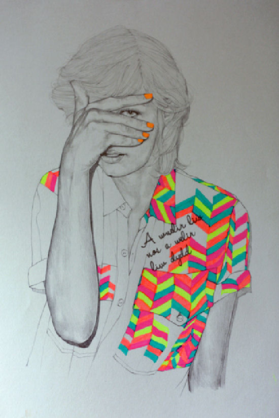 550x825 Ingenious Mix Of Line Drawing And Colour - Colour Drawing Images