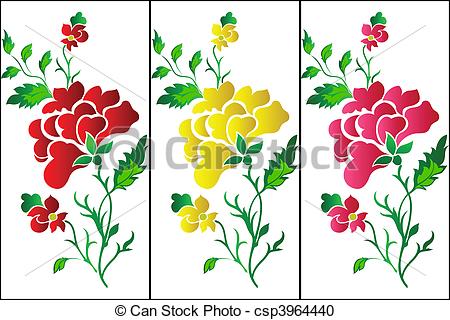 450x320 Flower Pattern Vertical, Rose, Tatt Decorative Colour Flower - Colour Drawing Pictures Of Flowers