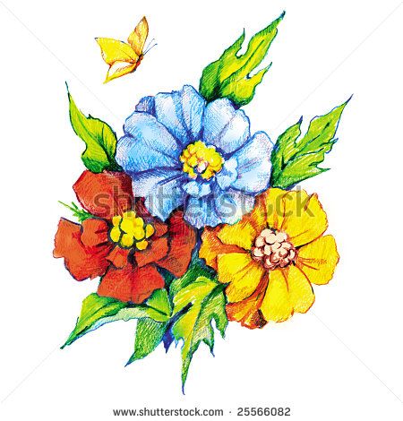 450x470 drawings of flowers and butterflies beautiful flowers - Colour Drawing Pictures Of Flowers