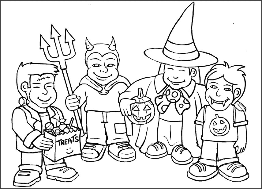 856x616 Halloween Colouring Pages For Kids Free Printables - Colouring Pages Drawing