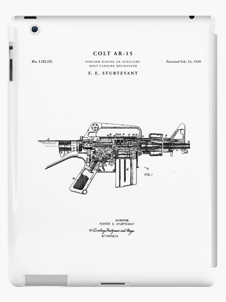 750x1000 colt patent drawing blueprint ipad cases skins - Colt Drawing