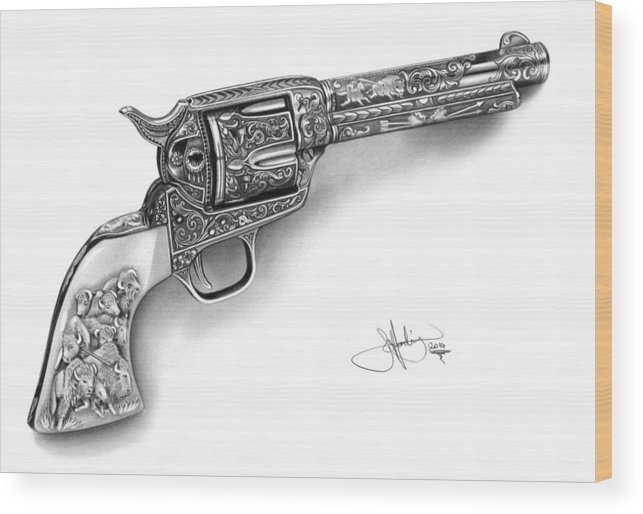 643x514 colt revolver drawing wood print - Colt Drawing