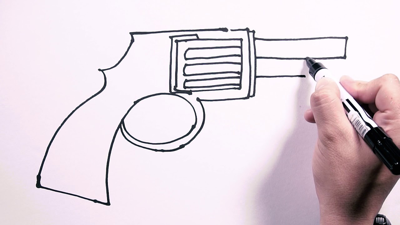1280x720 how to draw colt revolver pistol - Colt Drawing