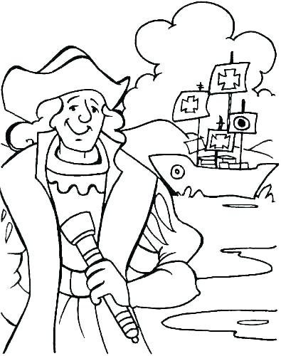 395x500 christopher columbus coloring pages printable sheets - Columbus Drawing
