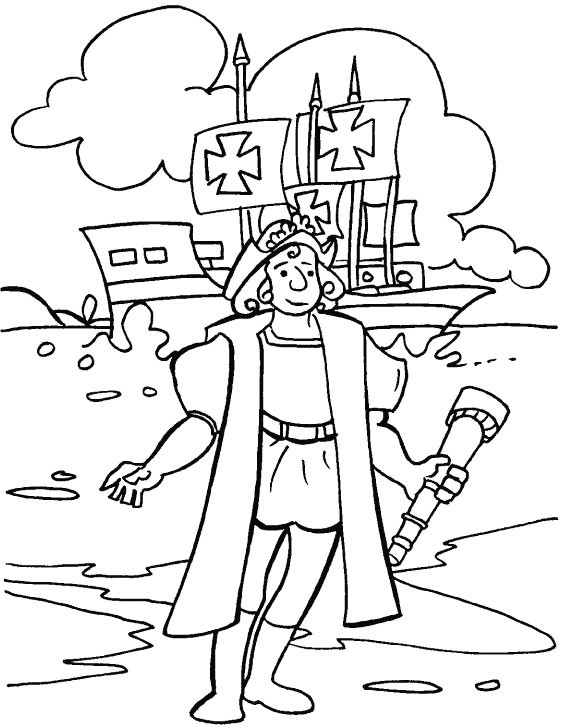 562x727 columbus day coloring pages - Columbus Drawing