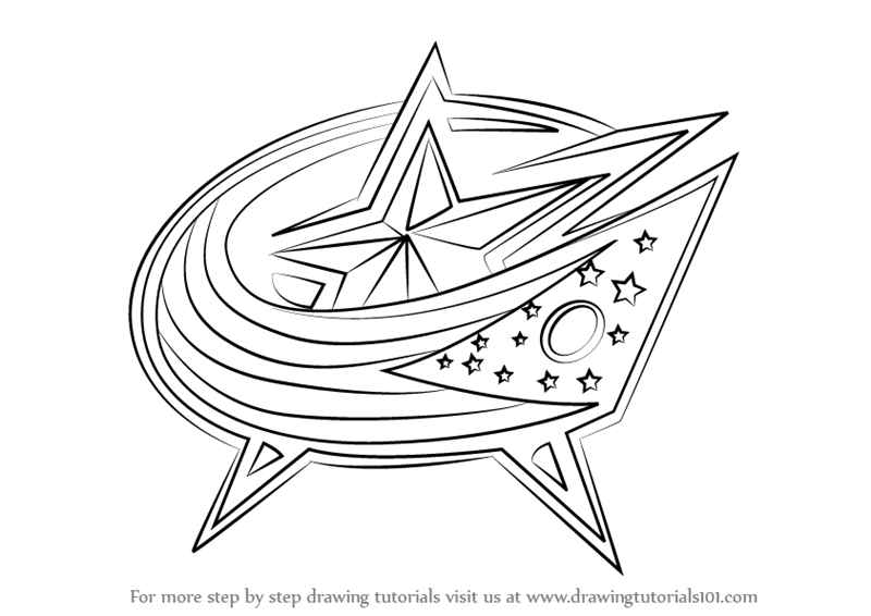 800x566 learn how to draw columbus blue jackets logo - Columbus Drawing