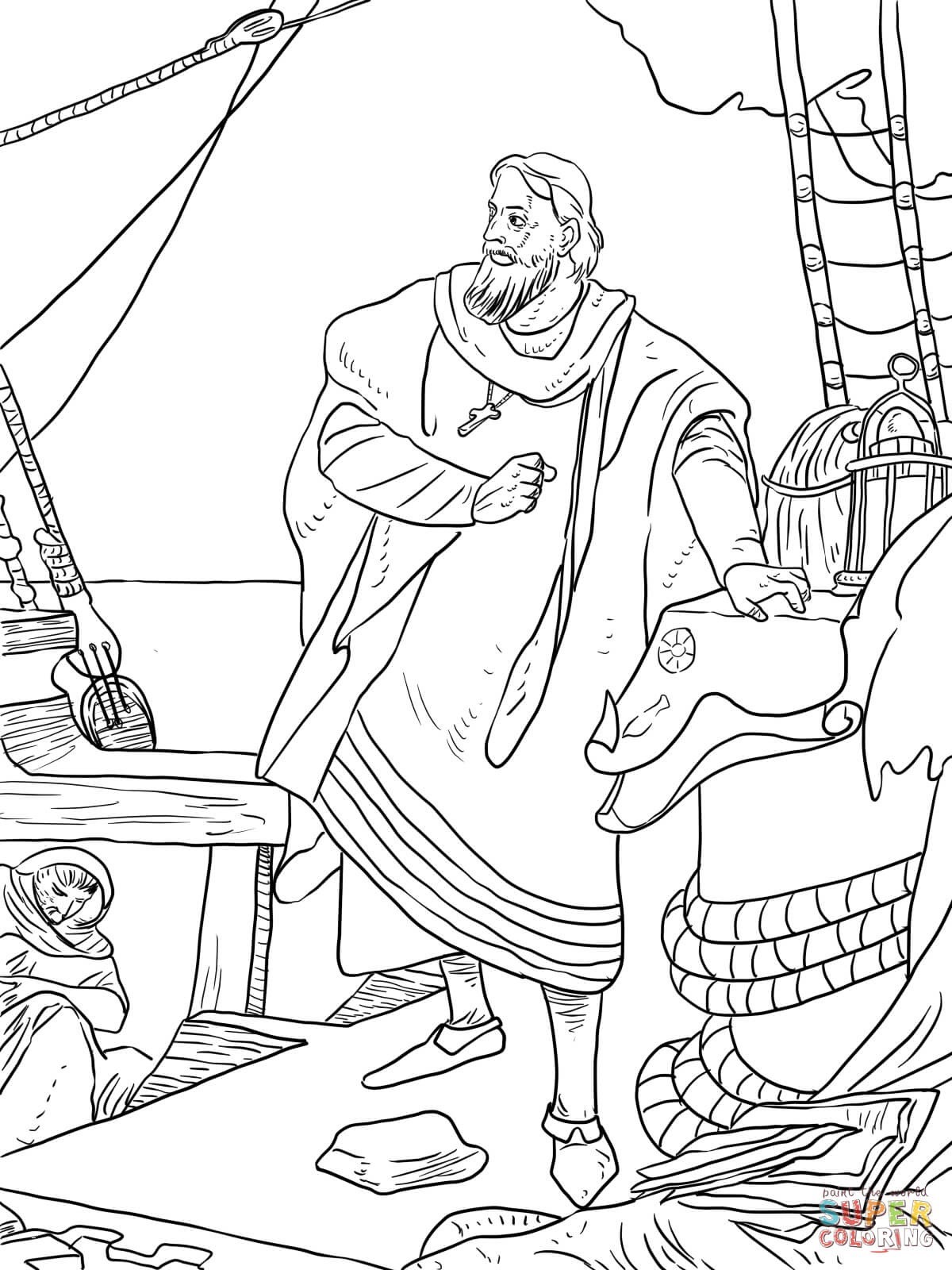 1200x1600 christopher columbus coloring - Columbus Drawing