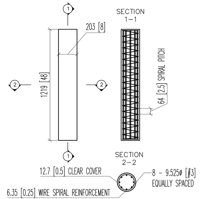 697x678 reinforced concrete - Column Drawing