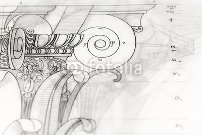 400x267 architectural drawing detail column wall mural couple wallpaper - Column Drawing