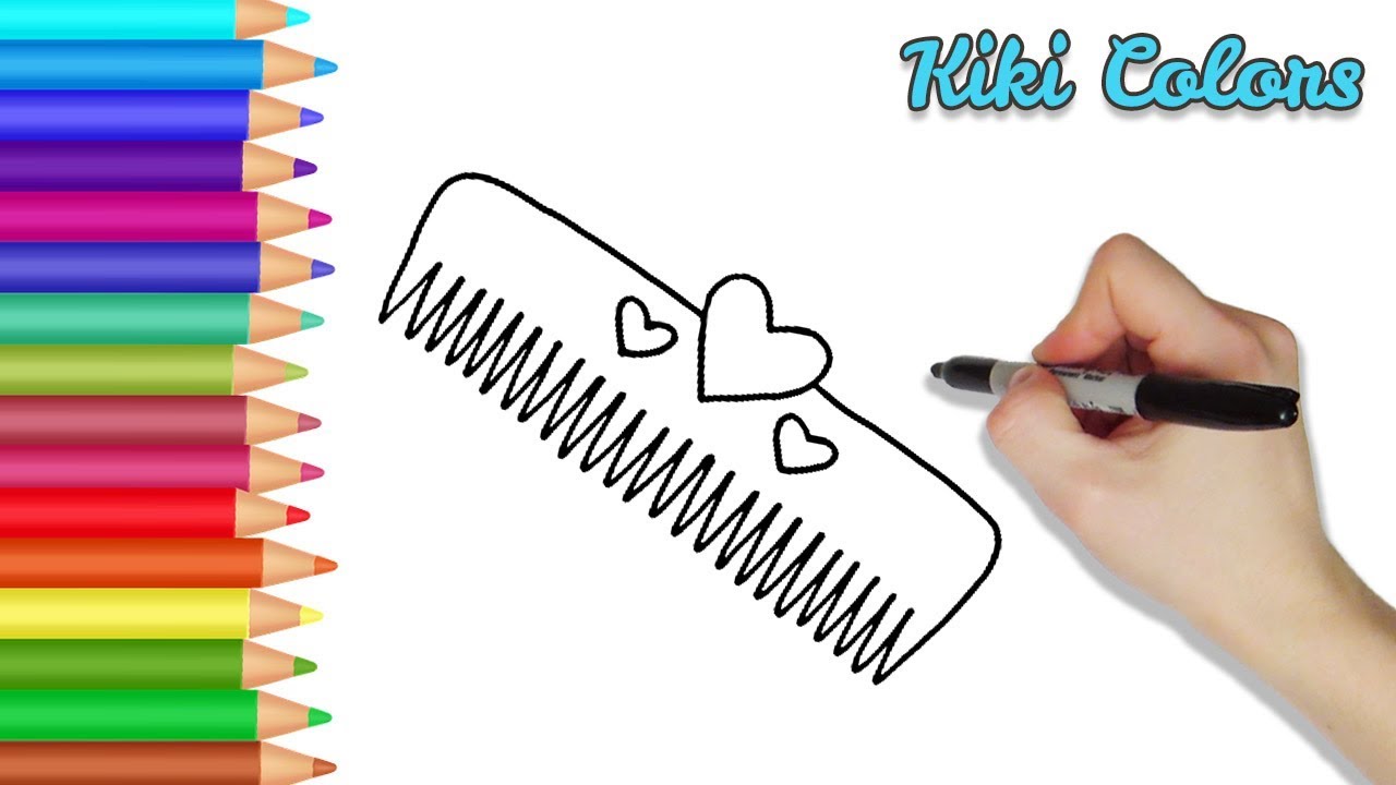 1280x720 how to draw easy hair comb part teach drawing for kids - Comb Drawing