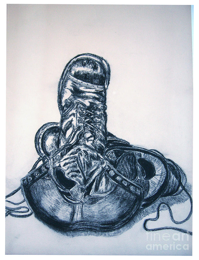 690x900 Combat Boots Ii Drawing - Combat Boots Drawing