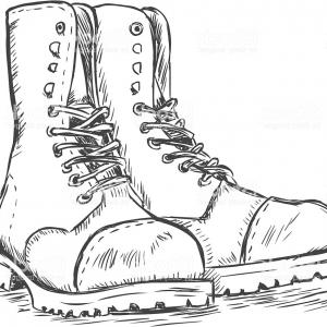 300x300 Photostock Vector Army Combat Boots Icon In Cartoon Style Isolated - Combat Boots Drawing