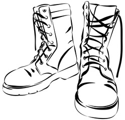 249x240 Boot Photos, Royalty Free Images, Graphics, Vectors Videos - Combat Boots Drawing