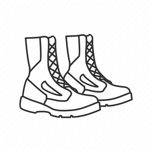 512x512 Boots, Combat Boots, Construction Boots, Footwear, Military - Combat Boots Drawing
