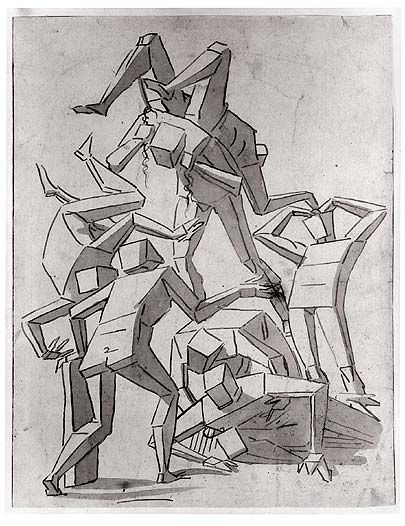405x526 cubic constructs luca cambiaso century combat de figures - Combat Drawings