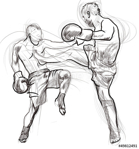 467x500 Muay Thai - Combat Drawings