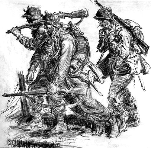 500x490 The Words Of War World War Two Drawings, Military Drawings - Combat Drawings
