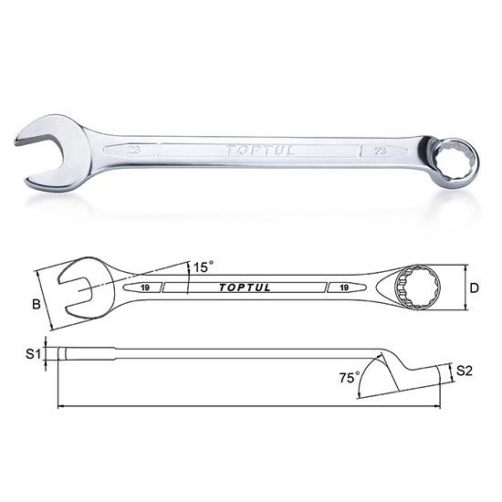 550x550 toptul offset standard - Combination Wrench Drawing