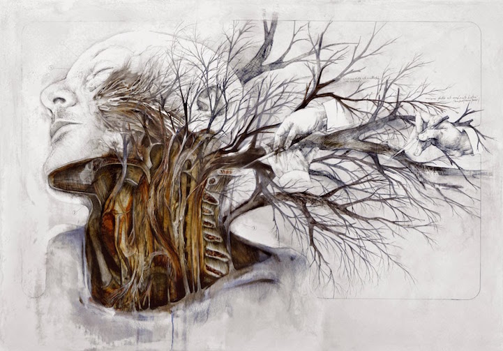 721x503 Gorgeous Drawings Combine The Human Body With Nature - Combine Drawing