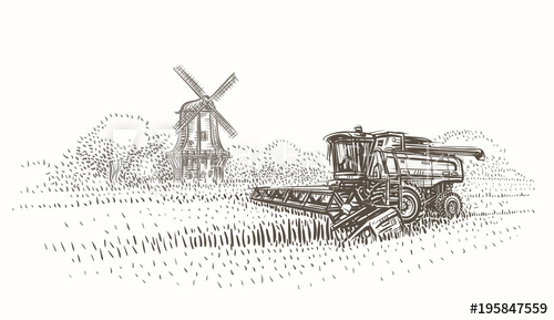 500x289 Combine Harvester - Combine Harvester Drawing