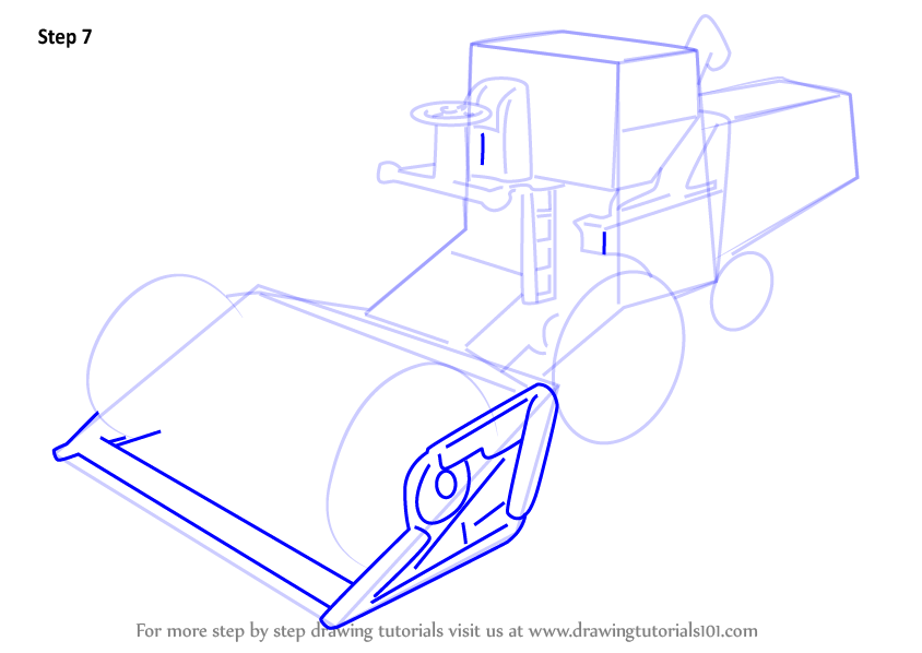844x598 Learn How To Draw Combine Harvester - Combine Harvester Drawing