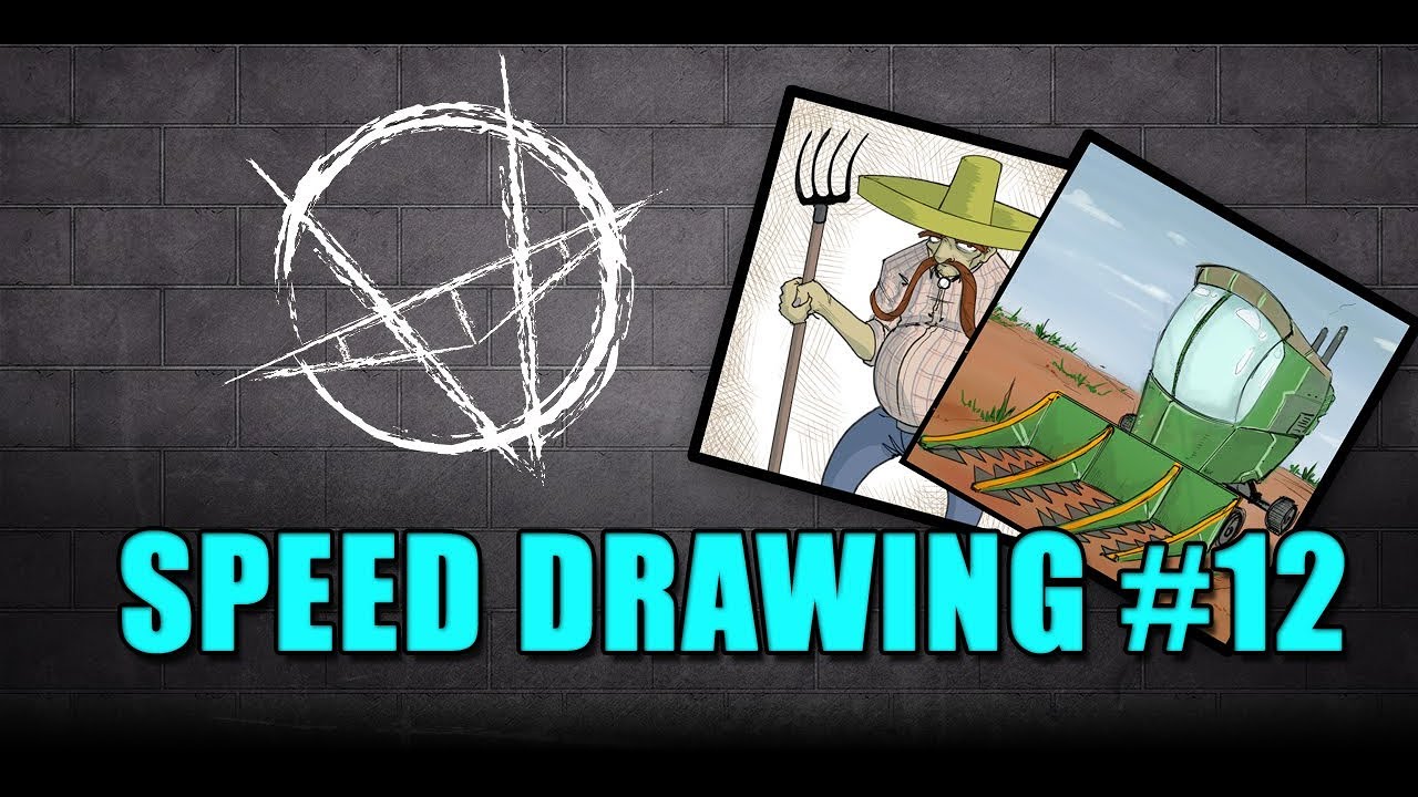 1280x720 Speed Drawing - Combine Harvester Drawing