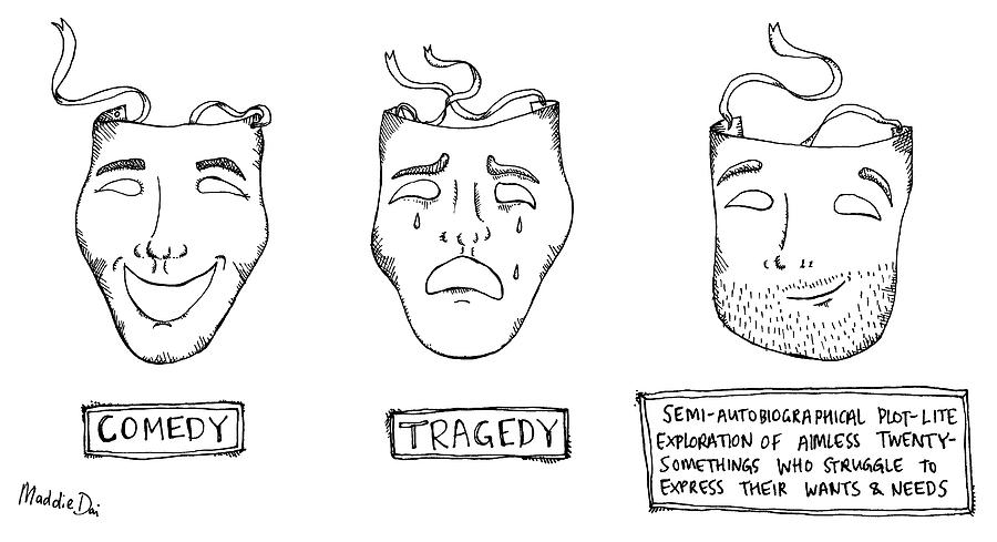 900x489 comedy tragedy semi autobiograpical drawing - Comedy And Tragedy Masks Drawing
