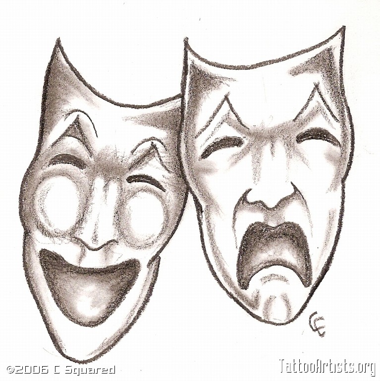 767x768 comedy and tragedy masks drawing at com fr on carnival mask tattoo - Comedy And Tragedy Masks Drawing