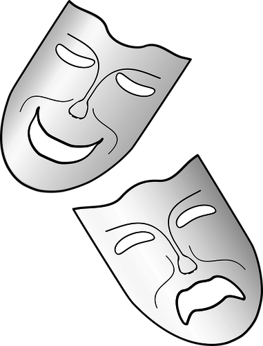 381x500 comedy and tragedy theater masks vector image - Comedy And Tragedy Masks Drawing