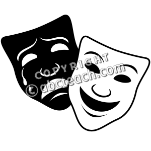 300x300 comedy tragedy mask clipart - Comedy And Tragedy Masks Drawing