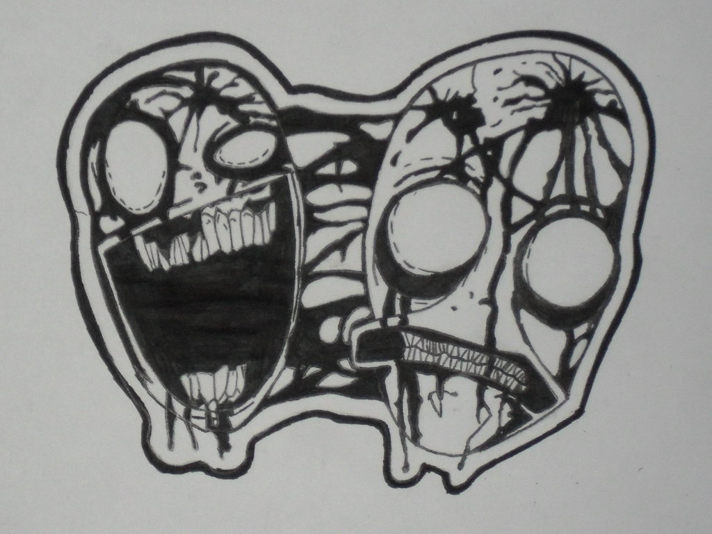 1024x768 pictures of comedy and tragedy masks drawing - Comedy And Tragedy Masks Drawing