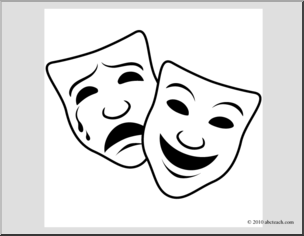 304x236 clip art comedy and tragedy masks - Comedy And Tragedy Masks Drawing